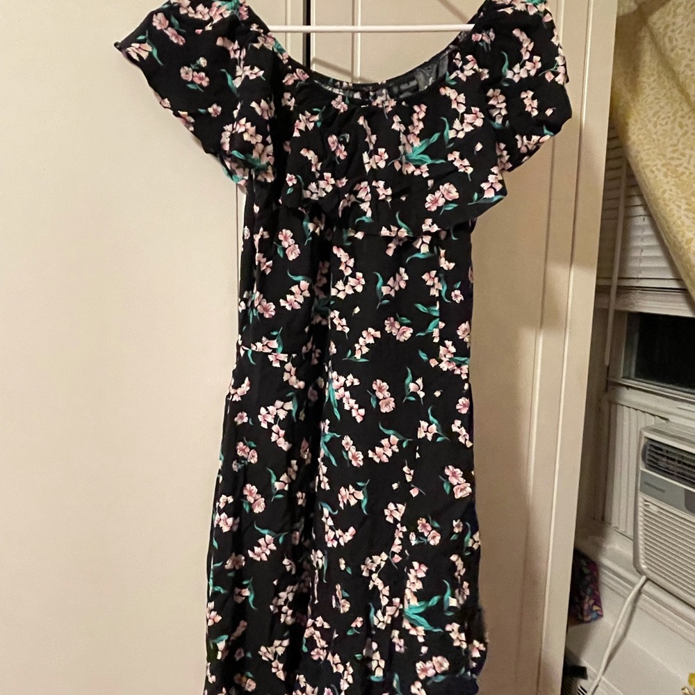 Black and pink floral dress